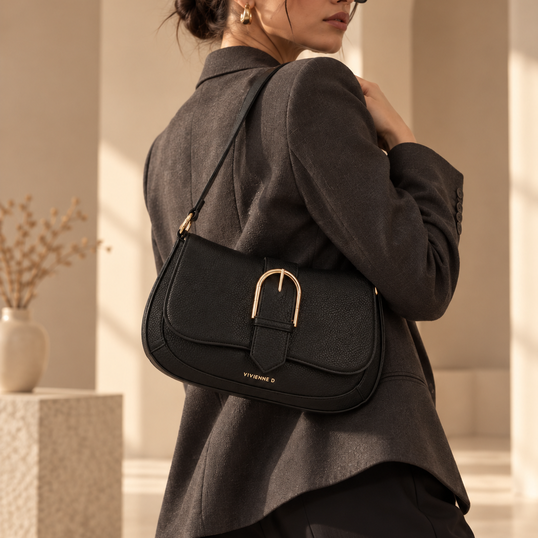BORSA A SPALLA LISA MOONLIGHT NERO