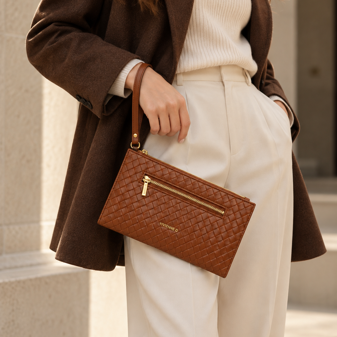 POCHETTE NINA TWIST CUOIO