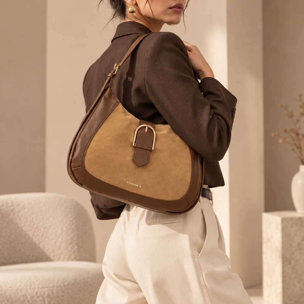 BORSA A SPALLA MARGOT MOONLIGHT CAMEL