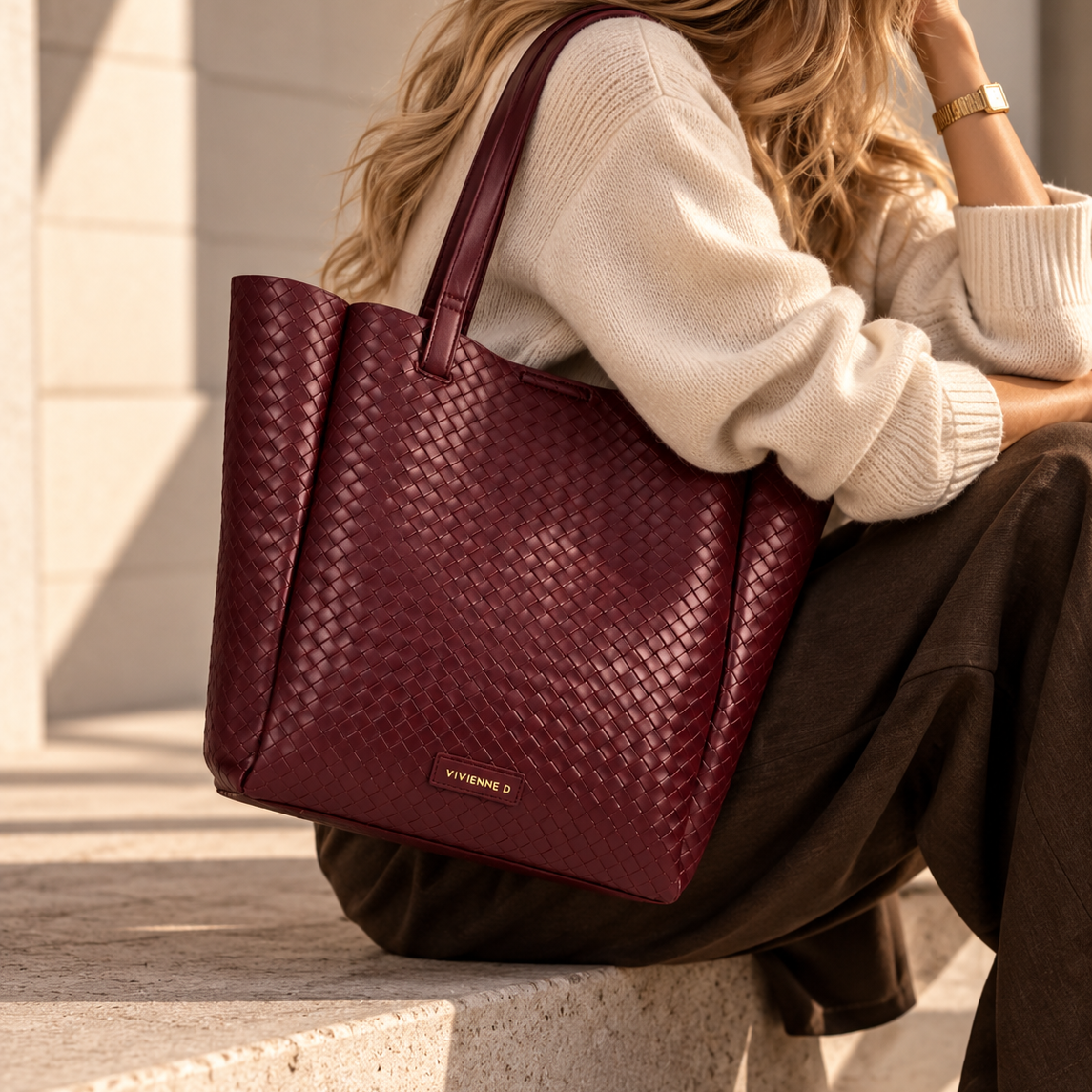 SHOPPER DAFNE TWIST BORDEAUX