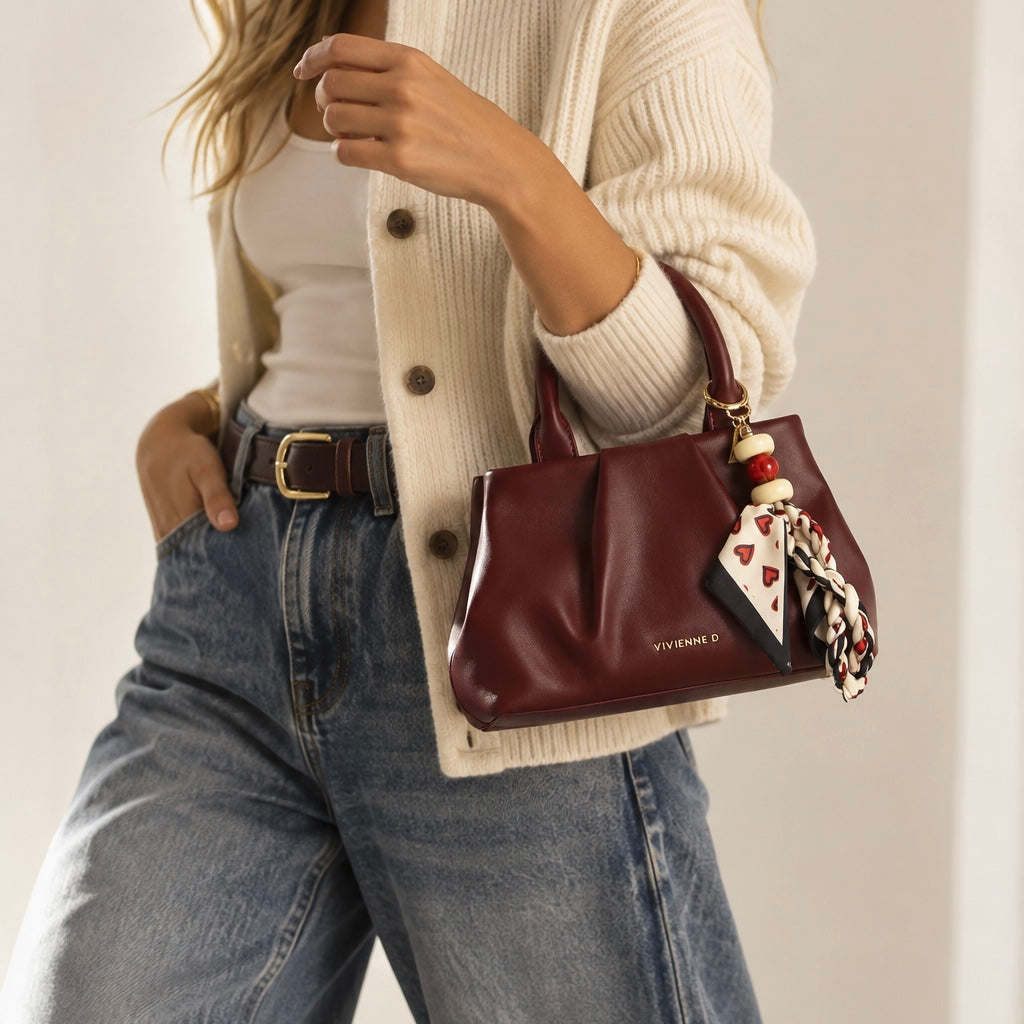 MINI BAG EMMA BLOOM BORDEAUX
