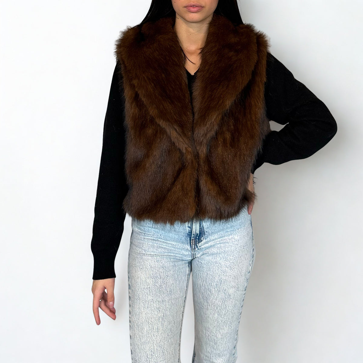 GILET ECOPELLICCIA VIVIENNE D MARRONE