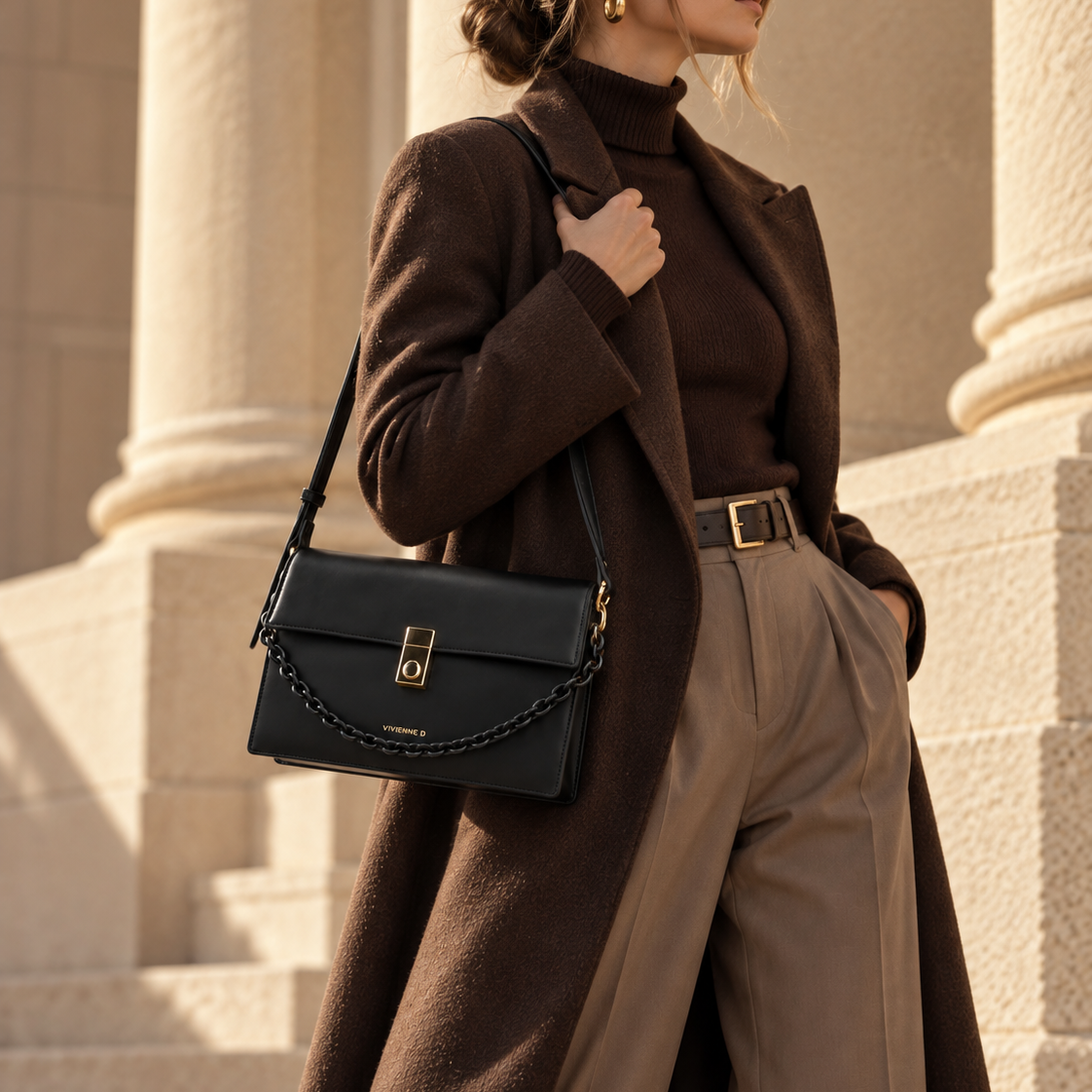 BORSA A SPALLA CHARLOTTE POP NERO